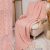 Плед покрывало Amore 210х220 см вязаный двусторонний мягкий на двуспальную кровать диван кресло из шерсти – Качественное одеяло косичка с плотной вязки, Розовый
