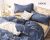 Комплект постельного белья с простыней на резинке Selena Бязь Люкс Синий кот полуторный 100436
