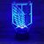 Настольный светильник-ночник эмблема Разведкорпуса Атака на Титанов настольная 3D Лампа 16 Цветов USB — Attack on Titan (12507)