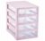 Органайзер пластиковый универсальный Алеана на 4 ящика розовый/прозрачный