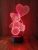 3D светильник-ночник «Мишка с шариком сердцем» CreativeLamps Увеличенная пластина (c пультом ДУ) (1052)