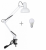 Настольный светильник Feron DE1430 на струбцине белый с LED лампой 10W E27 4200K