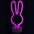 Неоновый светильник LED Lights Rabbit Декоративная LED лампа «Кролик» Pink