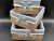 Ящики для хранения декоративные деревянные отделаны тканью 23х23х11 см 3 шт Коричневый (F-031-5)