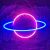 Настенный декоративный неоновый светильник-ночник Saturn Decoration Lamp Сатурн (30х18 см) — Розовый/Синий