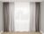 Комплект Декорин Диамант Дабл серые шторы 150×270 см 2 шт вуаль тюль 400х270 1 шт Серые с белым